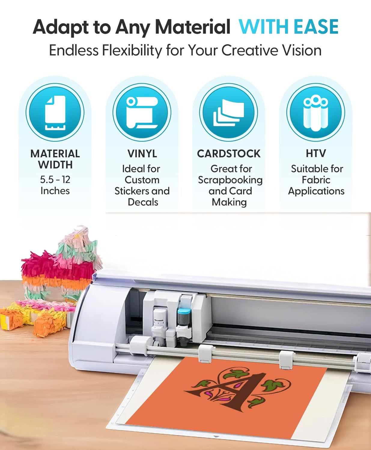 Silhouette America Cameo 5 Alpha (α) - Smart Cutting Machine for Print & Cut - Quiet Operation with AutoBlade, Studio Software, Cutting Mat- Vinyl, Paper & Fabric Compatible - Classic White