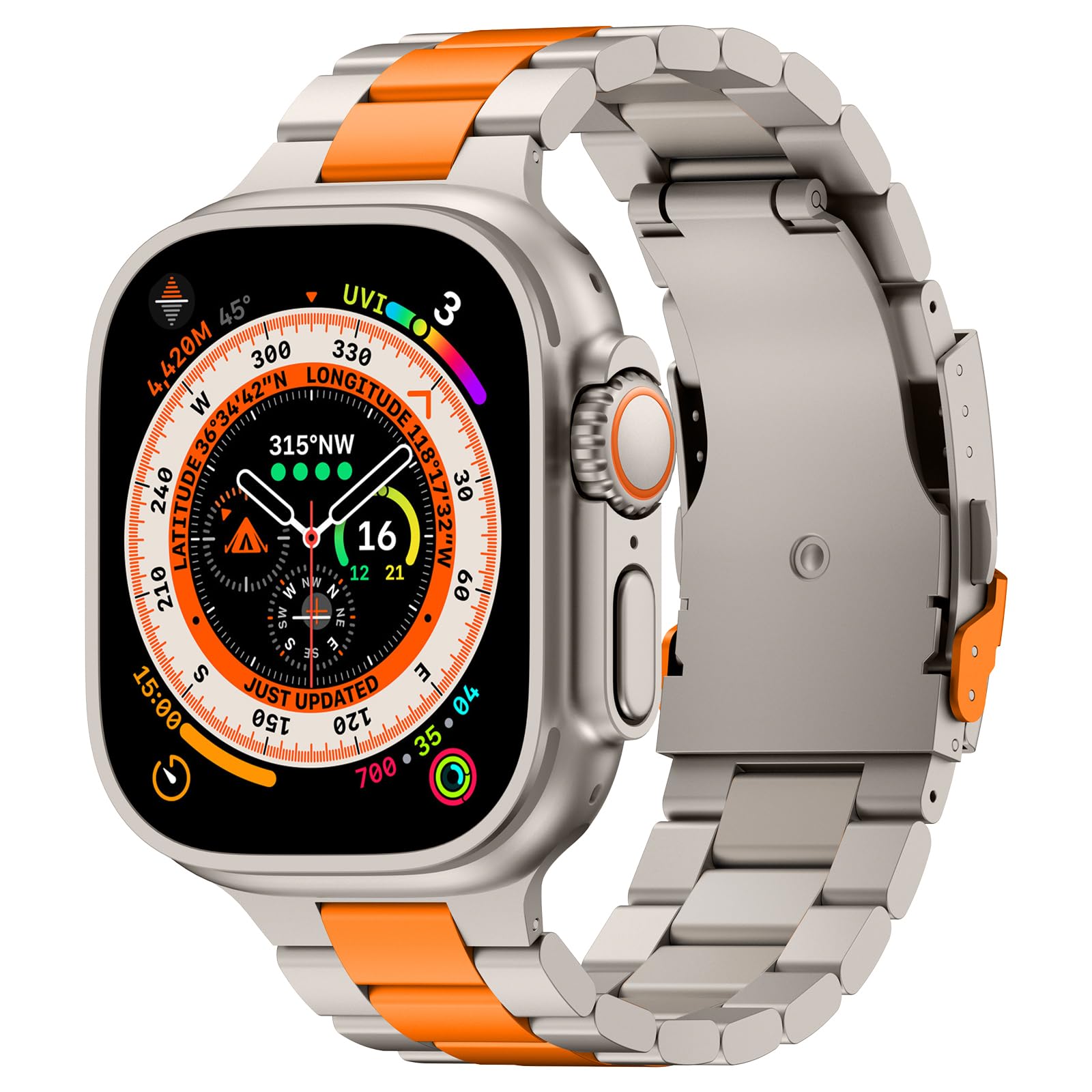 SEURE Titan Armband Kompatibel mit Apple Watch Ultra 2/Ultra 49mm,Serie 10 46mm,Serie 9/8/7 45mm,Serie SE2/6/SE/5/4 44mm, 3/2/1 42mmTitanlegierungs armband Sport Ersatzarmbänder