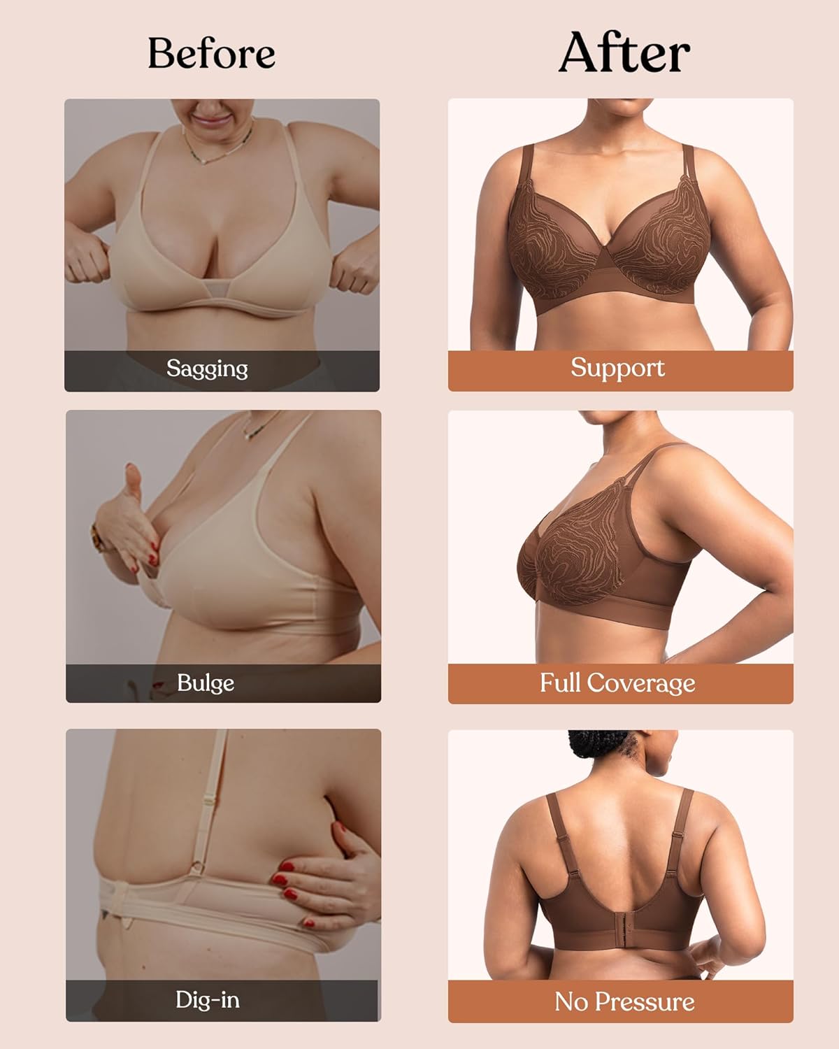 HSIA Minimizer Bras for Women Full Coverage Lace Plus Size Underwire Unlined Mesh Bra for Big Busted - Image 5