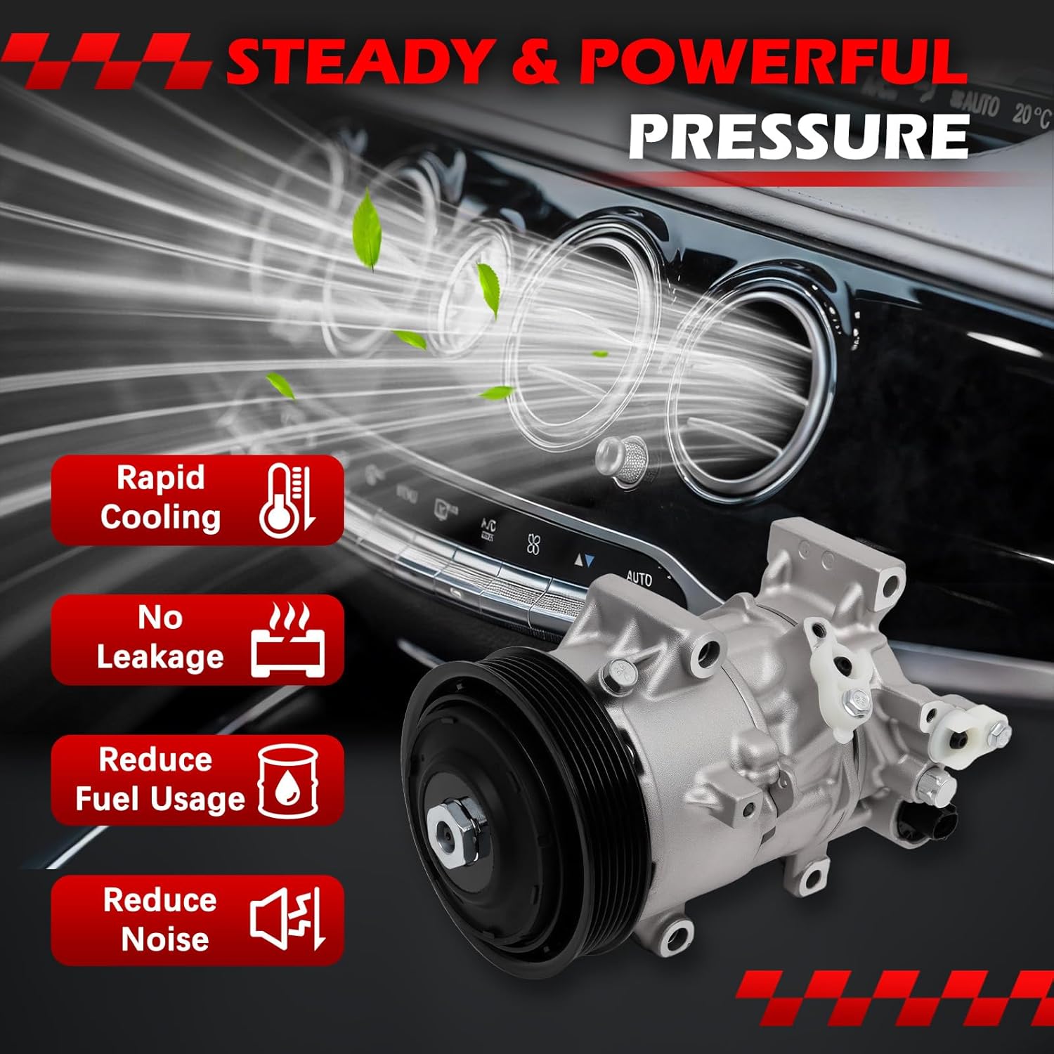 AC Compressor for 1.8L for Corolla 2014-2022 & Corolla iM 2017 2018, Air Conditioning Compressor with Clutch Replace for 198339 8831002850