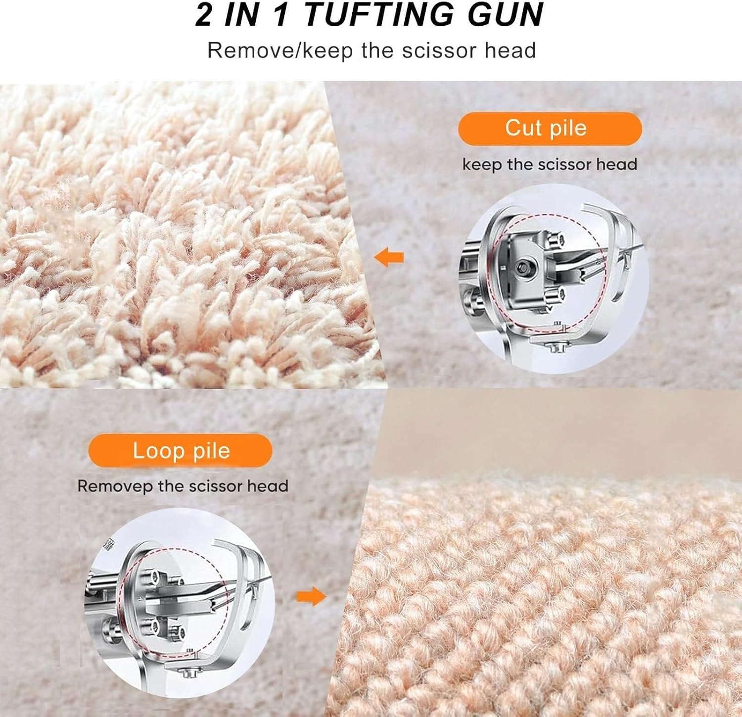 Carpet Tufting Machine, 7-18mm Carpet Making Kit, Punch Needle Rug Kit, Electric Carpet Tufting Machine with Trimmer Kit(220V)