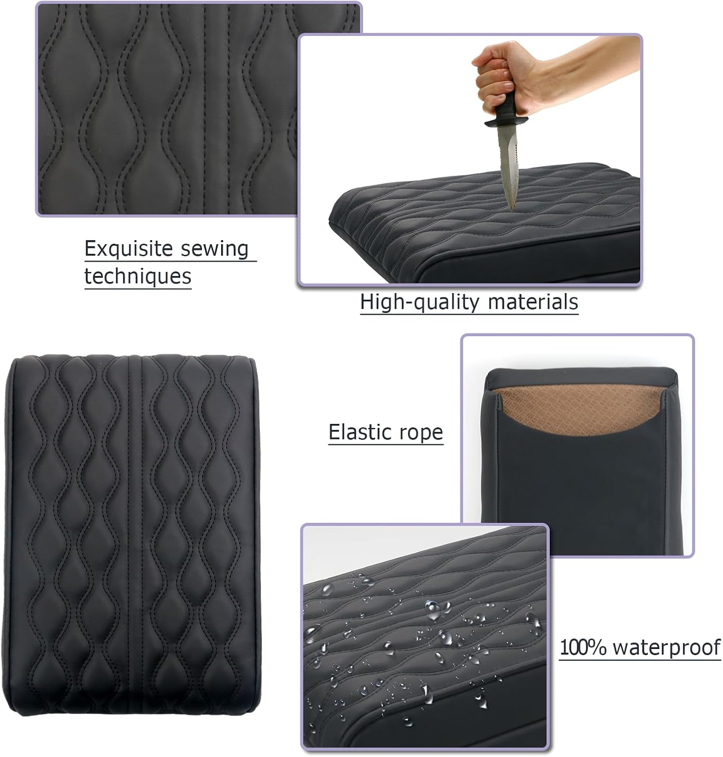 LUWU 2026 2025 Sportage Center Console Cover Compatible with 2026 2025 2024 2023 Kia Sportage Accessories Armrest Arm Rest Console Cover [NOT for Manual Transmission] - Thick Black