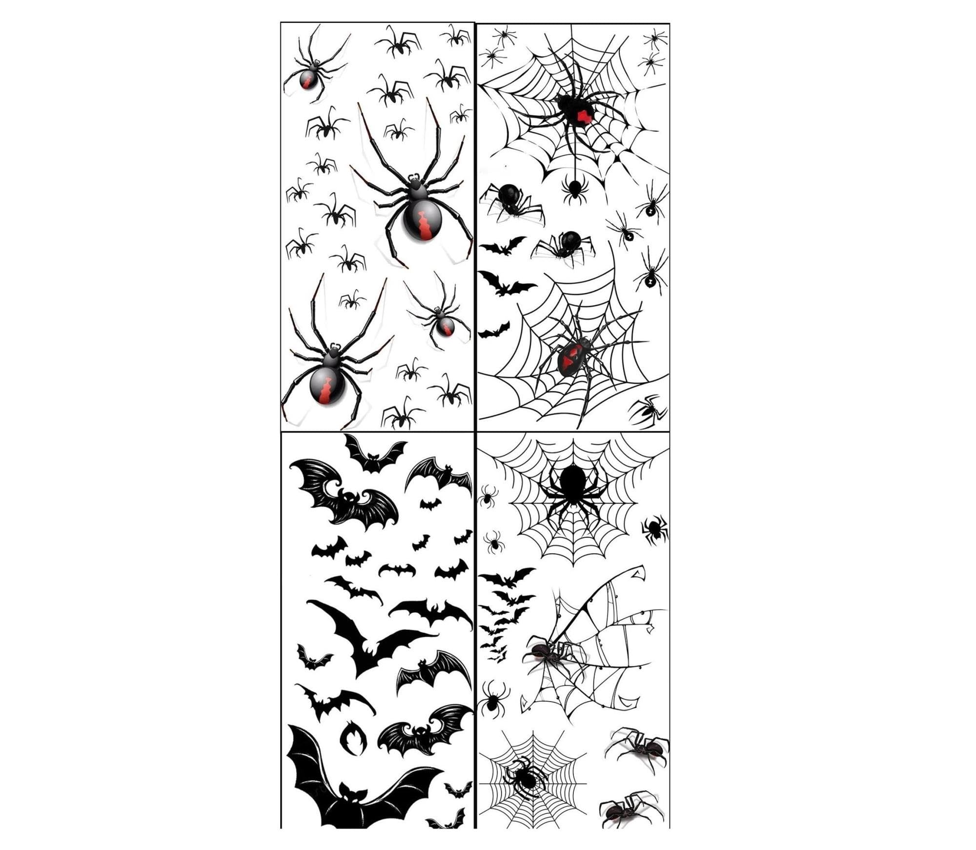 Tatuajes Telaraña Murciélago Góticos Halloween Adultos