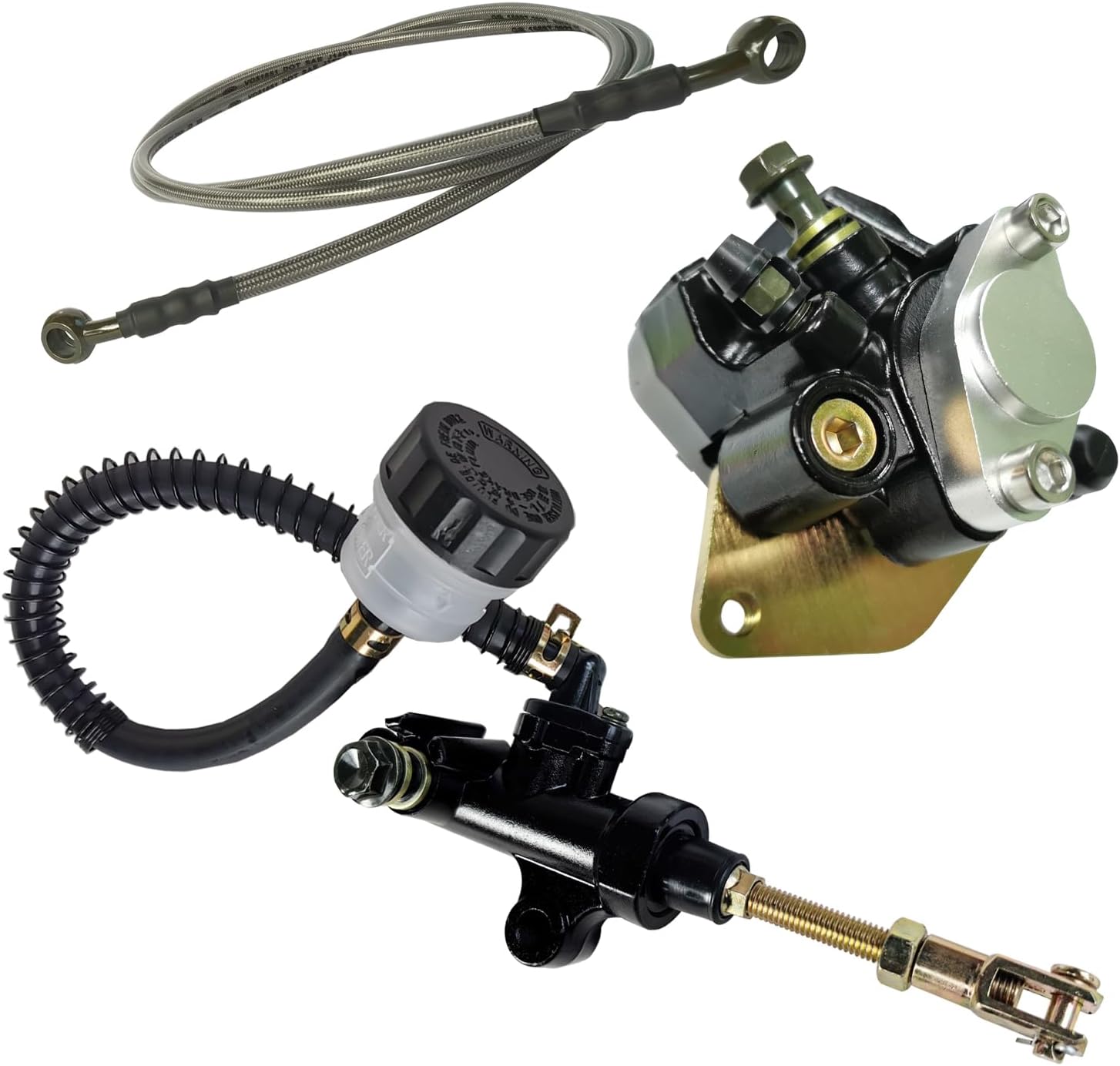 Rear Brake Caliper & Master Cylinder & Brake Hose Line Set Compatible with Yamaha Banshee 350 YFZ350 1987-2006 OE Part # 1UY-2580W-01-00 29L-25850-51-00 5FK-2583V-00-00