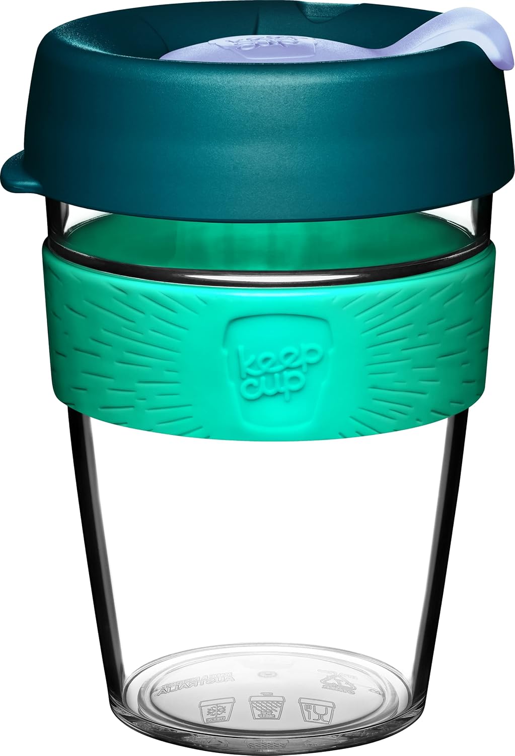 KeepCup Original, Lightweight Plastic Reusable Coffee Cup with Splashproof Sipper Lid - Medium 12oz/340ml - Eventide