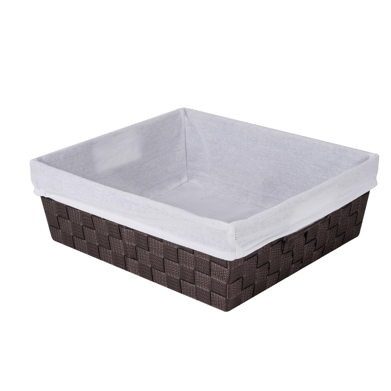 Whitmor Woven Strap Liner Shelf Tote, Espresso