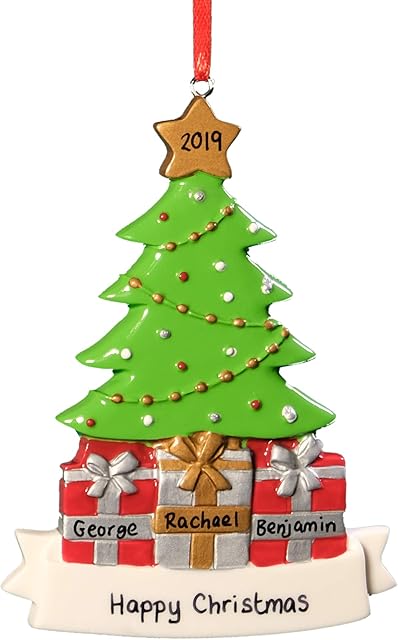 Alphabet barn Personalised Christmas Decoration Xmas Gift Ornament Resin Keepsake First Idea (3 names)