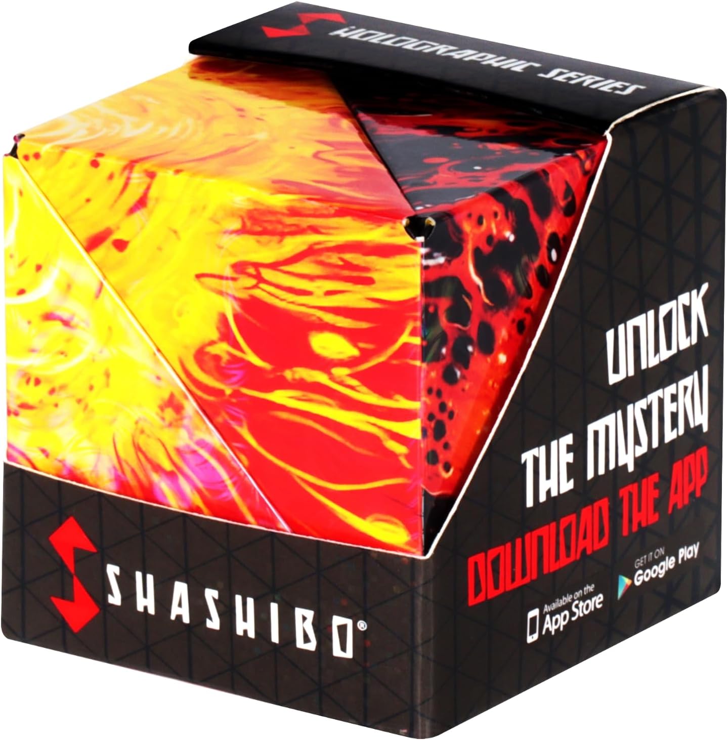 SHASHIBO Award Winning Patented Shape Shift Box Fidget Cube with 36 Rare Earth Magnets - Over 70 Shapes (Hologram Solar)