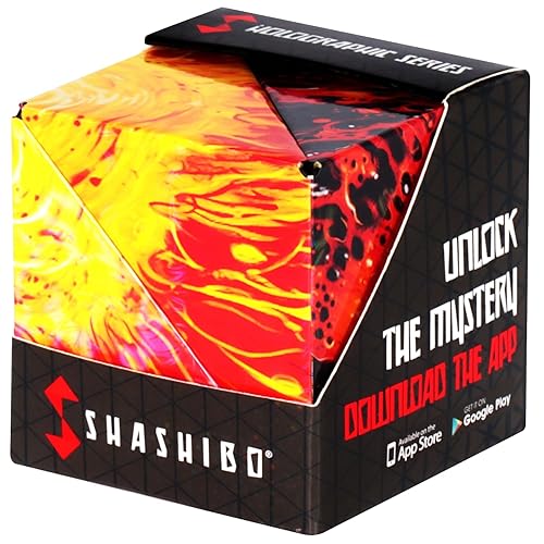 Shashibo Shape Shifting Box - Award-Winning STEM Fidget Toy with Ultra Strong Magnets - Puzzle Cube Transforms Into 100+ Shapes, Perfect Sensory Gift for Kids, Teens, and Adults (Solar)