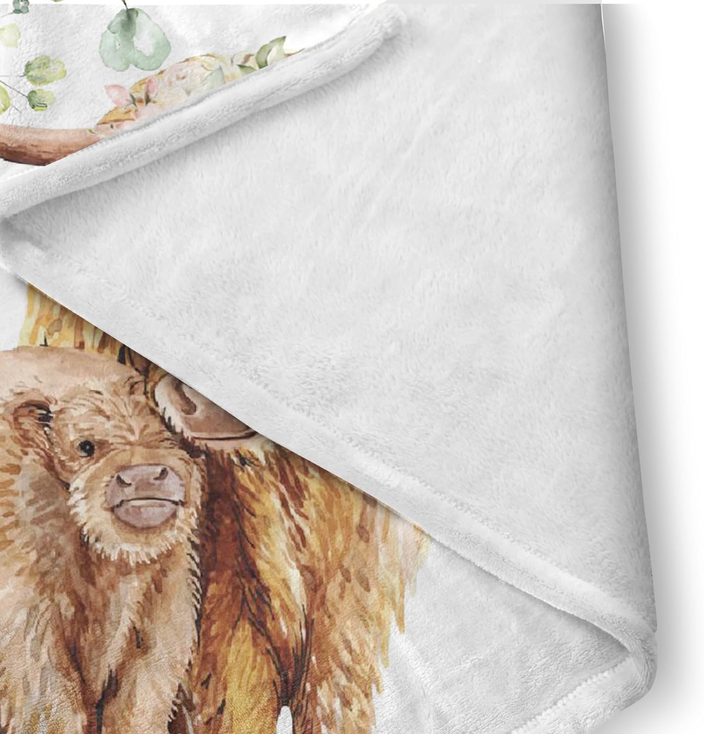 Baby Crib Bedding Set - Highland Cow Design Nursery Bedding 3 Pcs Set - Chic Soft Blanket, Sheet, Pillowcase for Newborns Boys Girls Gifts Color25