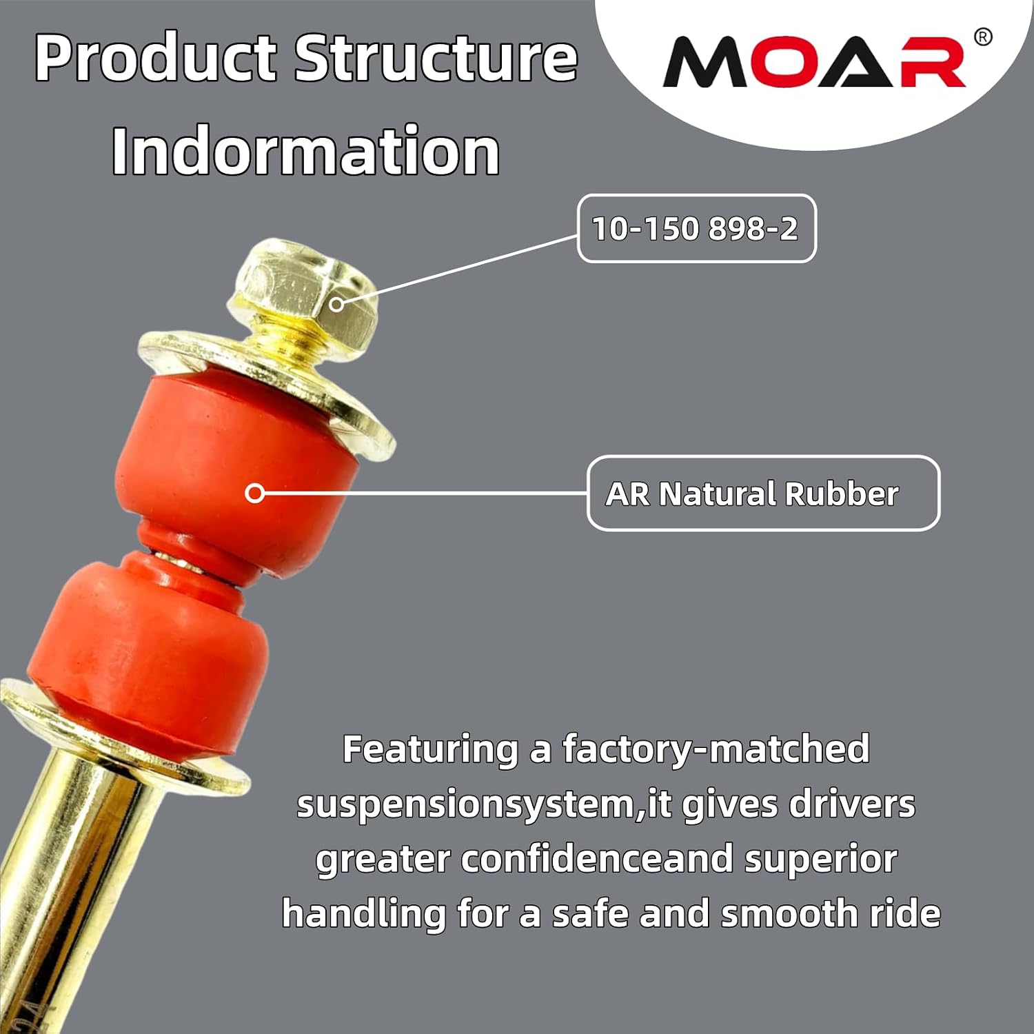 MOAR K700432 K700538 Front Suspension Stabilizer Sway Bar End Links Automotive Replacement Parts 2 Pcs 2007-2016 Chevy Silverado 1500 Avalanche Tahoe Suburban GMC Sierra 1500 Yukon Cadillac Escalade