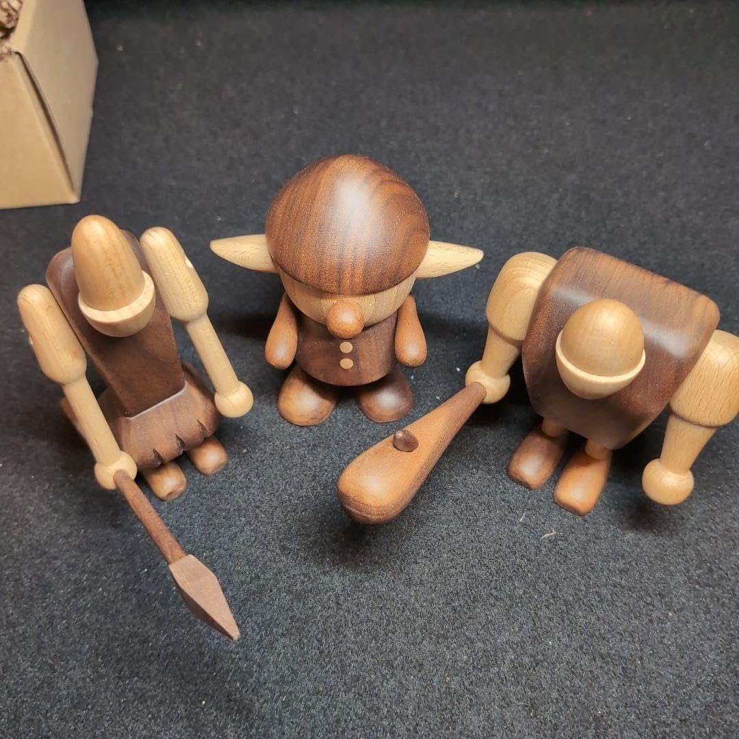 Amazon.co.jp: 木製人形WOODPEPE 原始人Primitive 高め 低め エルフELf 