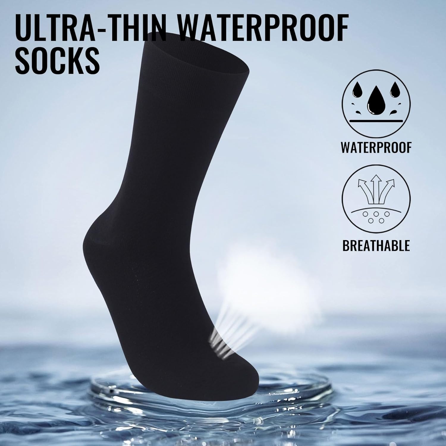 RANDY SUN Unisex Waterproof Socks 2.0 - Ultra Thin, Lightweight, Breathable for Sports Outdoor Activities - Image 4