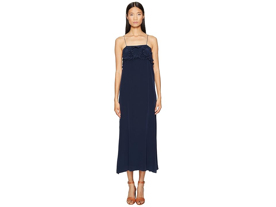 

See by Chloe Crepe Ruffle Maxi Dress (Blue Diamond) Women's Dress