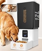 UTCG 12L Automatic Dog Feeder for Large Breeds with 1080P HD Camera, 5G WiFi, Anti-Clog Design - Perfect for Golden Retrievers & Busy Owners