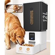Automatic Dog Feeder Large Breed: 12L/50 Cups with HD 1080P Camera - 5G WiFi Anti-Clog Timed Dog Feeder for Golden Retriever Busy Owners by UTCG