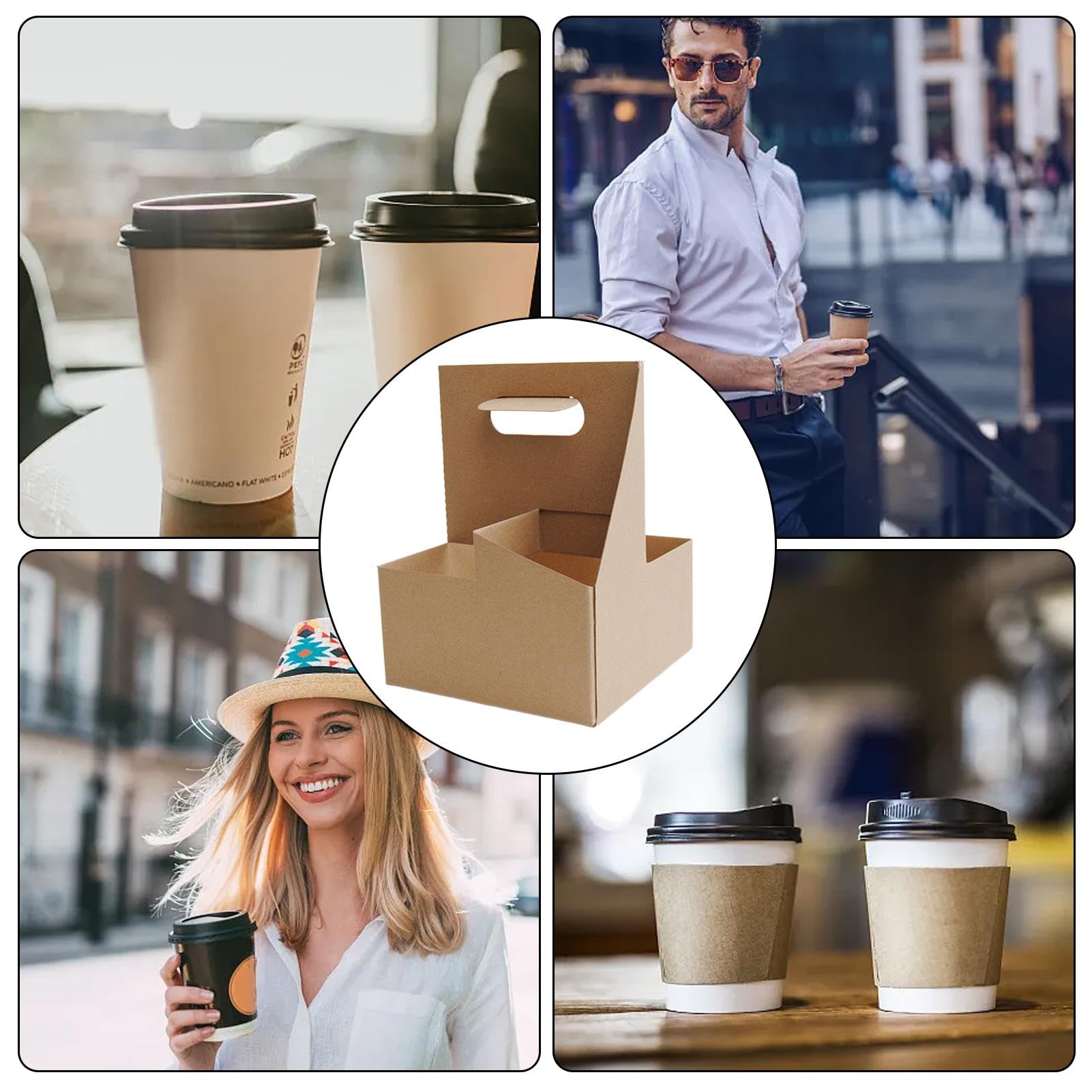 Porte-gobelet De Livraison, Porte-gobelet à Emporter,10X Transport En Carton Robuste - Services De Livraison De Nourriture Porte-gobelets, Porte-gobelets à Café Plateaux Porte-gobelet Pour Le Service