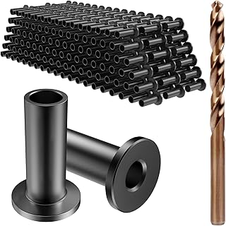 BLIKA 200 Pack Black Stainless Steel Protector Sleeves for 1/8" 5/32" or 3/16" Deck Cable Railing, for Wood/Composite Posts, T316 Marine Grade, Black Cable Railing Protector Sleeves