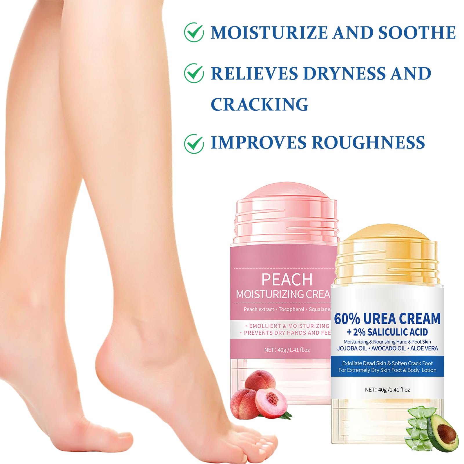2 PCS Urea Foot Cream, Urea Cream 60 Percent for Feet Moisturiser for Relieving Foot Dryness Soothing and Moisturizing - Image 2