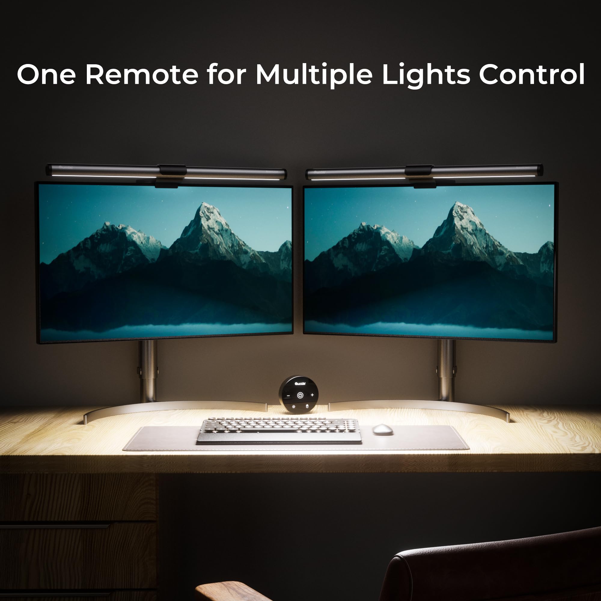 Quntis 40cm Luce Monitor con Telecomando, Lampada Monitor USB Dimmerabile, Protezione per gli Occhi Moniter Light Bar per Curvi/Piatti, Lampada Led PC per la Lettura Lavoro