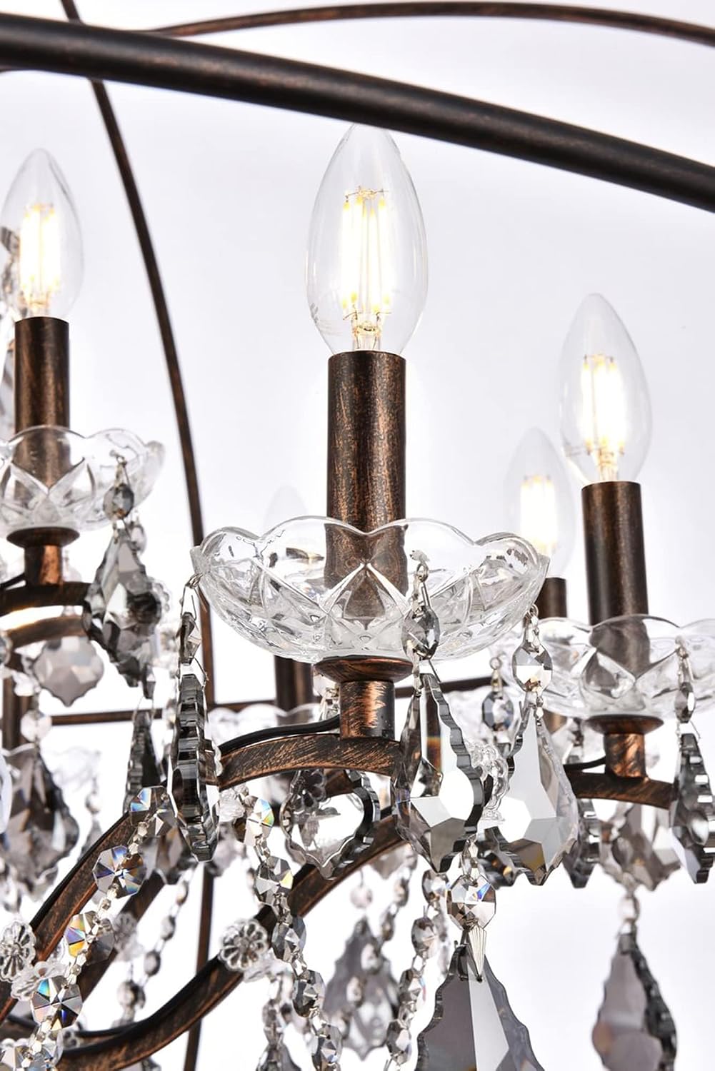 Pemberly Row Contemporary 44" 18-Light Royal Crystal Pendant Lamp, Sparkling Crystal Design, Modern Style, Durable Metal Frame, Upscale Indoor Lighting for Living Room, Dining Room or Entryway