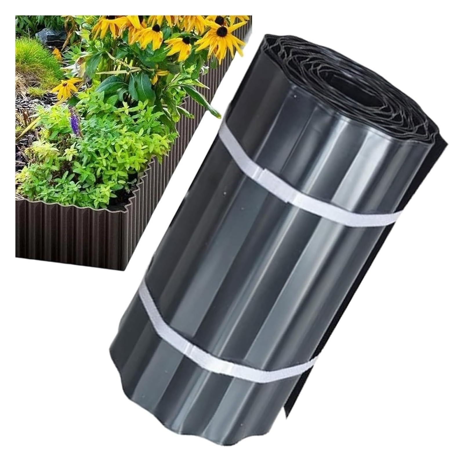 Bordures de Jardin, Bordure de Paysage en métal pelouse ondulée 32,8 Pieds(Black)