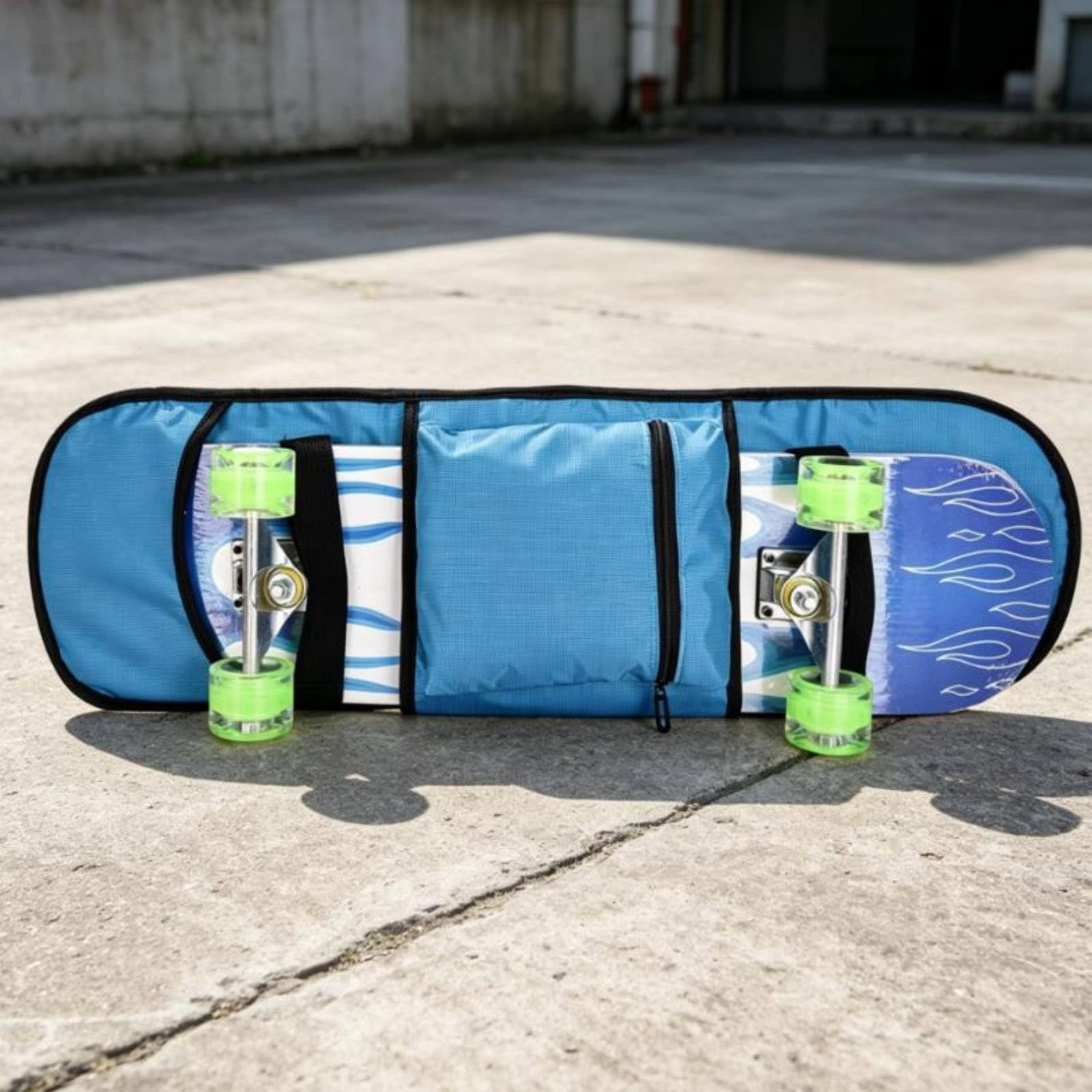 TISHITA Sac à Dos Skateboard Sac Housse Porte-Planche Tissu 900D Résistant et Déperlant Bretelles Rembourrées Sangle Réglable Bande Réfléchissante Pliable
