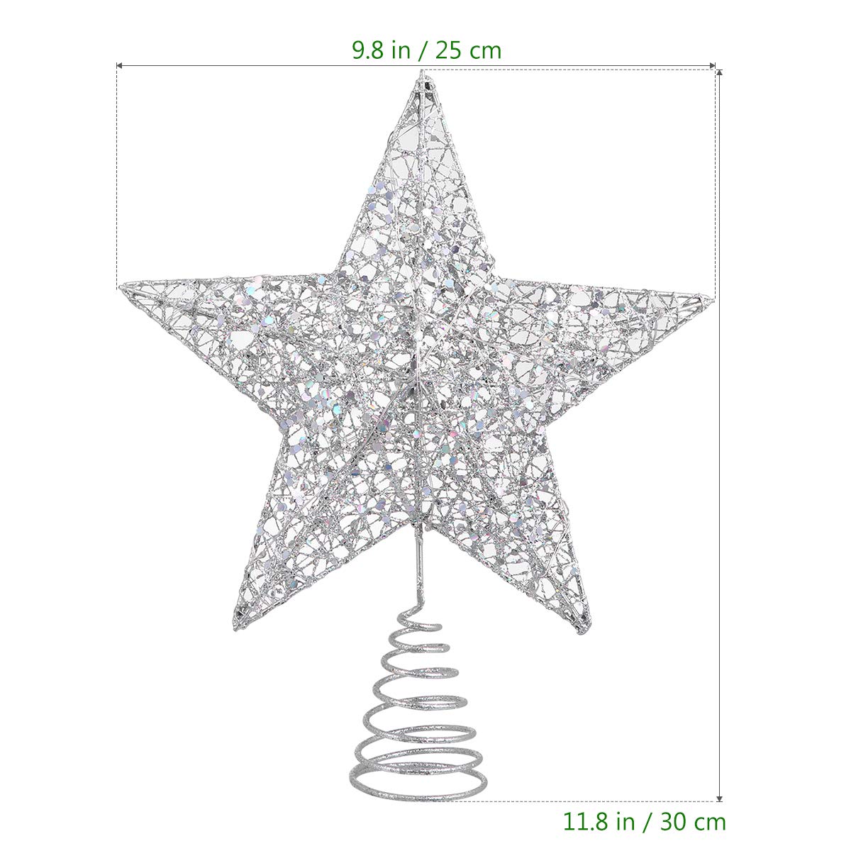 Étoile de sapin de Noël classique pailletée 3D avec 15 LED, Décoration pour intérieur et bureau, Noël, Nouvel An, vacances, fête, lumière argentée