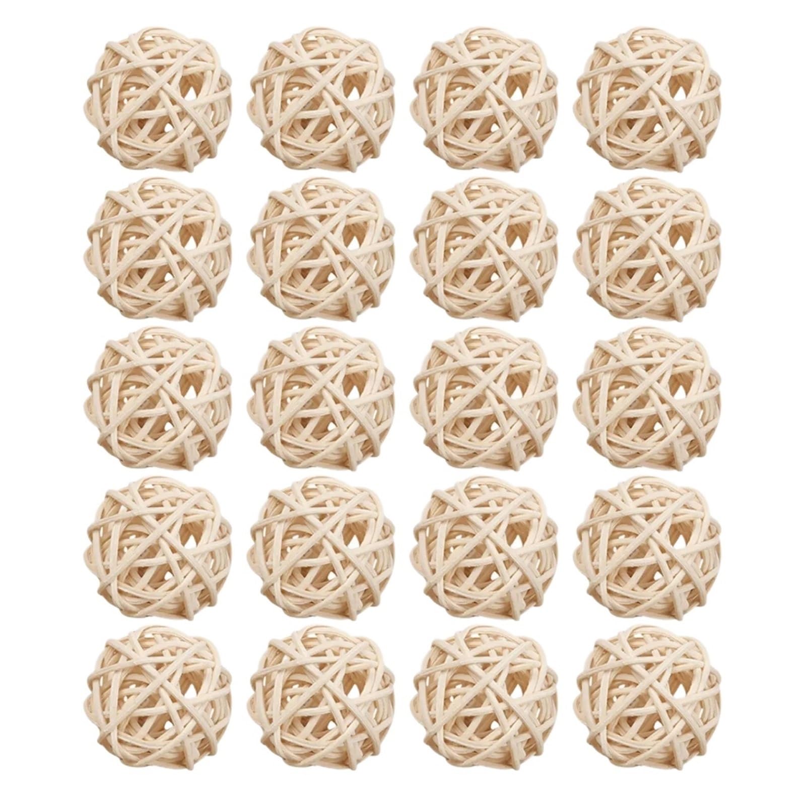 ZUXWUX 35Pcs Natural Rattan Balls Woven Farmhouse Decor