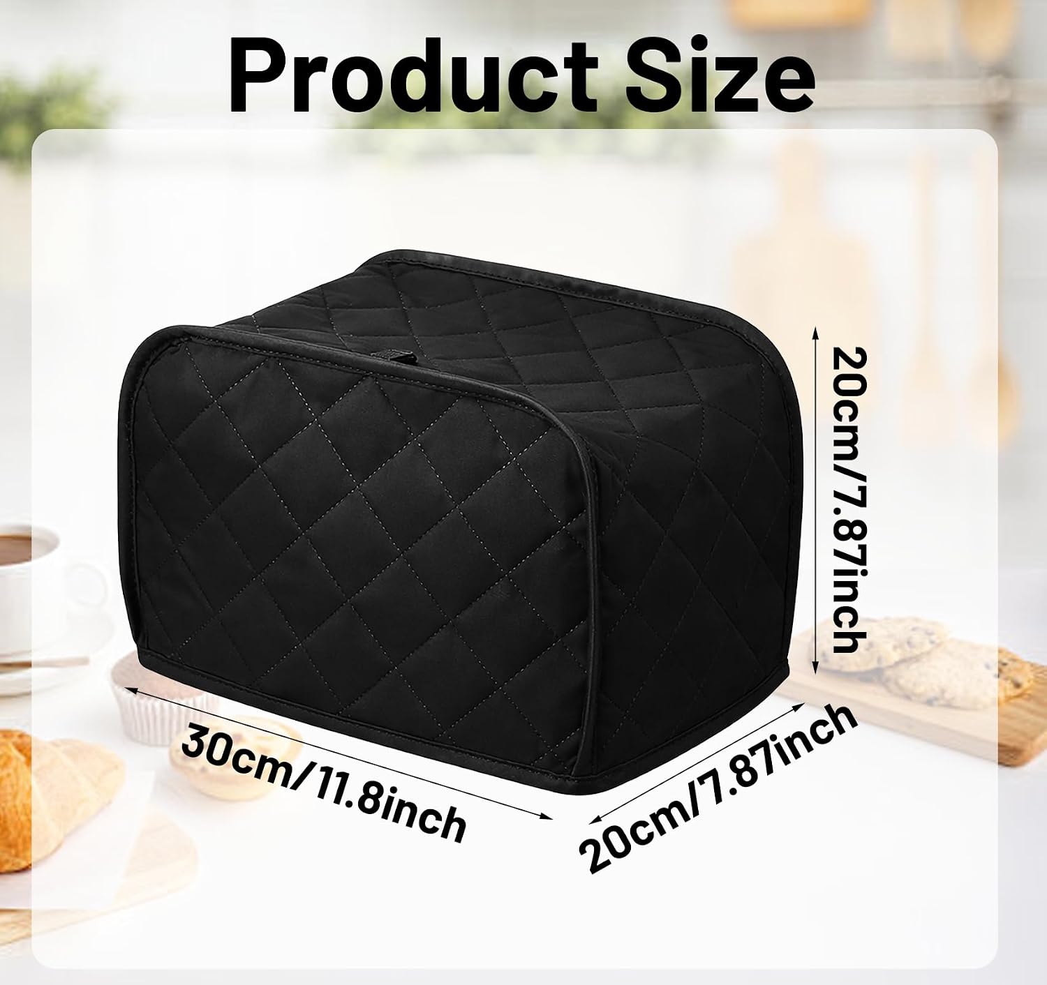2 Slice Toaster Cover, Toaster Cover Black Reusable Waterproof