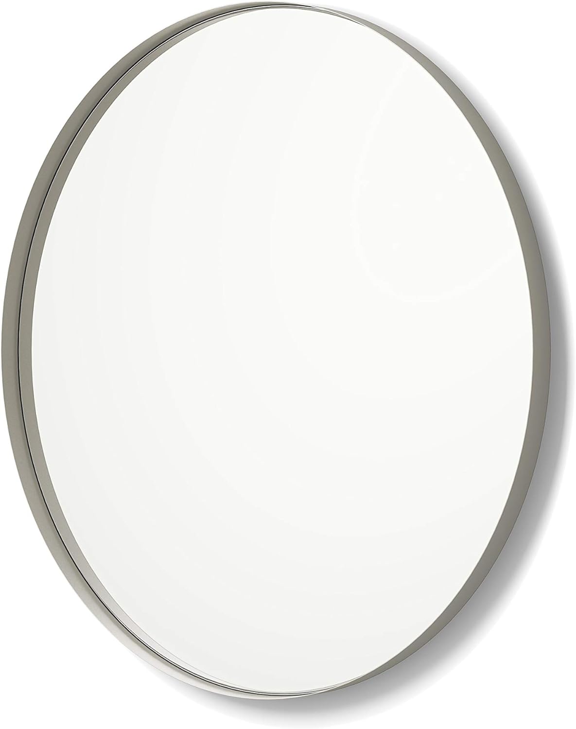 Better Bevel Wall Mirror | Bathroom Vanity Mirror | Nickel Metal Frame | 36" x 36" Round