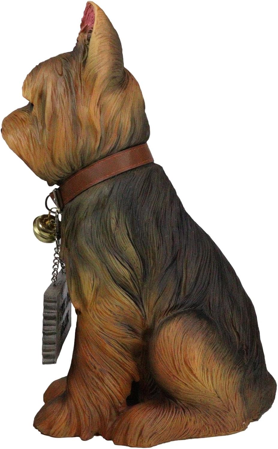 Ebros Gift Adorable Pet Pal Pooch Yorkie Dog Garden Figurine 12.5" H Yorkshire Terrier with Jingle Collar and Sign Patio Welcome Decor Guest Greeter Realistic Animal Dogs Sculpture