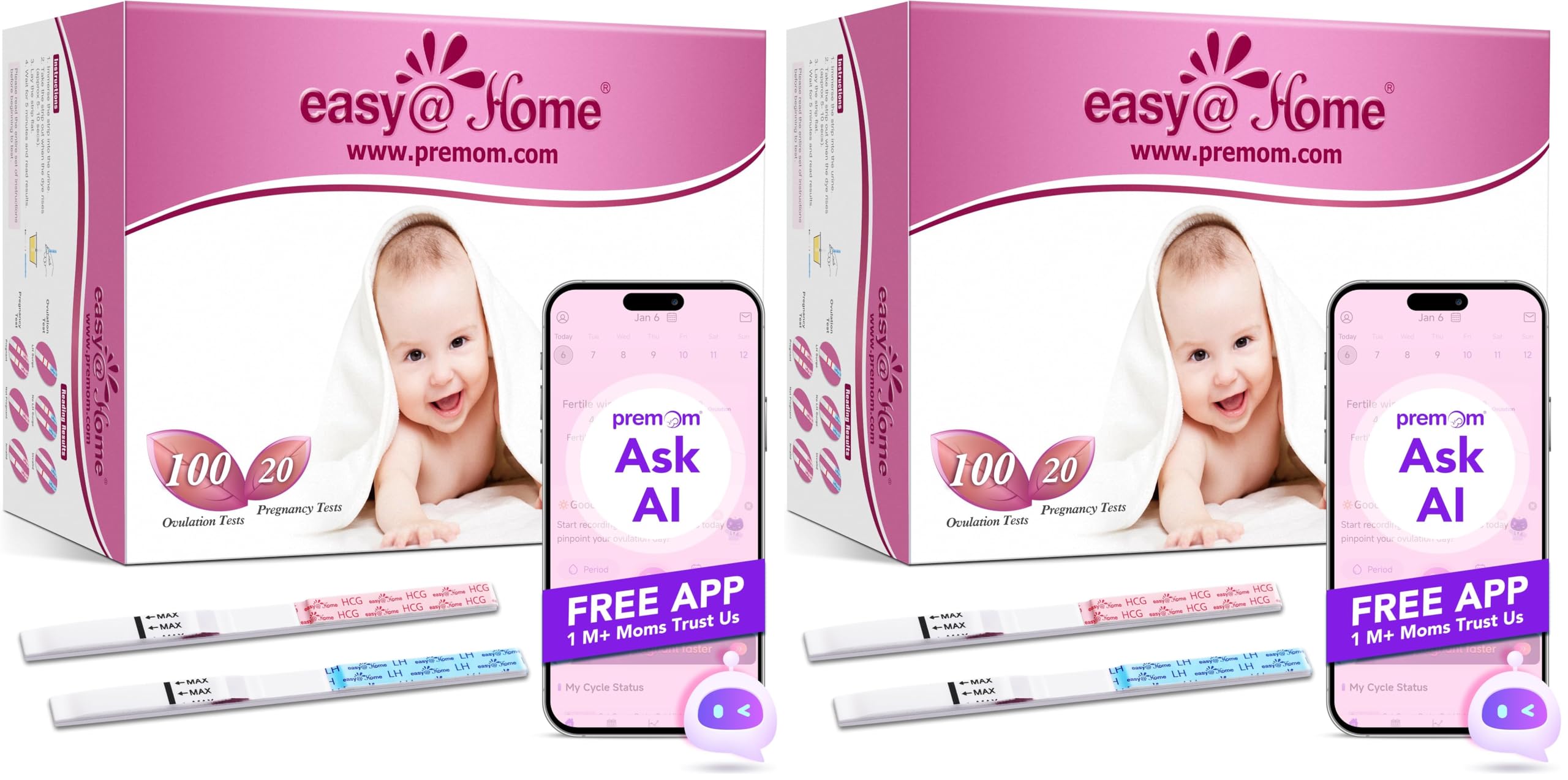 Easy@Home Ovulation & Pregnancy Test Strips Combo Kit