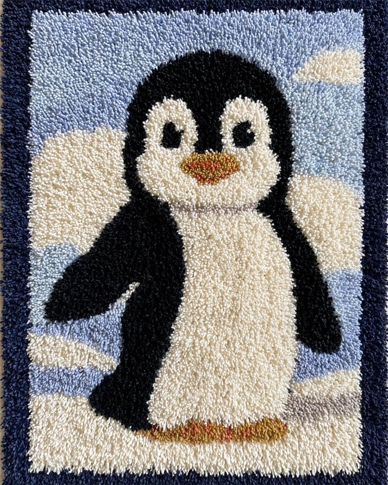 FWRTYCB Latch Hook Rug Kit for Adults Penguin