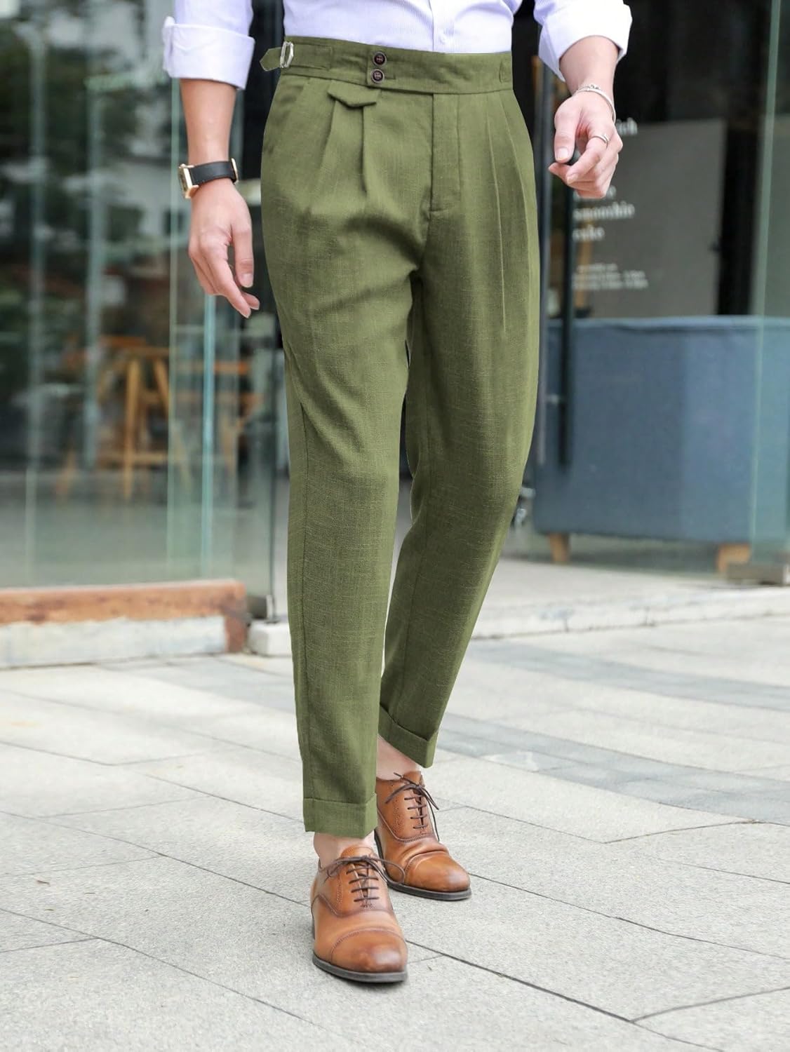 Floerns Men's Classic Fit Flat Front Dress Pants Office Business Trousers - Image 3