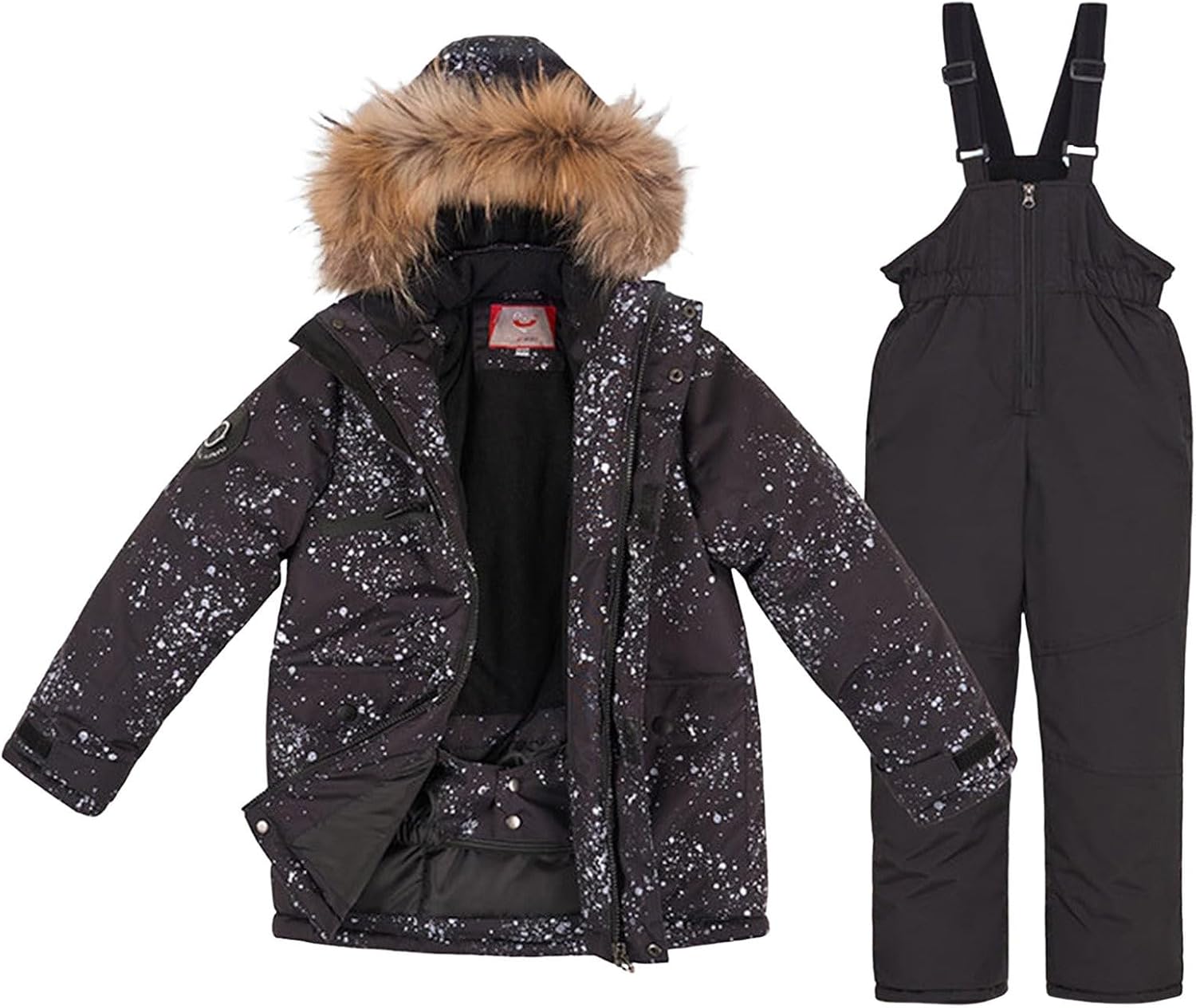 Kids Ski Suit Boys Girls 2 Piece Waterproof Snowboard Winter Coat Snow Bib Pants Set Youth Insulated Windproof Snowsuit