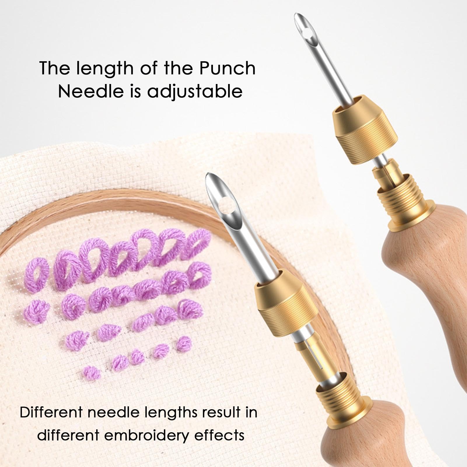 Pllieay Kit Di Aghi Da Punzonatura 23 Pezzi Per Principianti, Set Completo Per Ricamo E Tufting Tappeti, Con Ago In Legno E Plastica Regolabile, Telaio E Tessuti