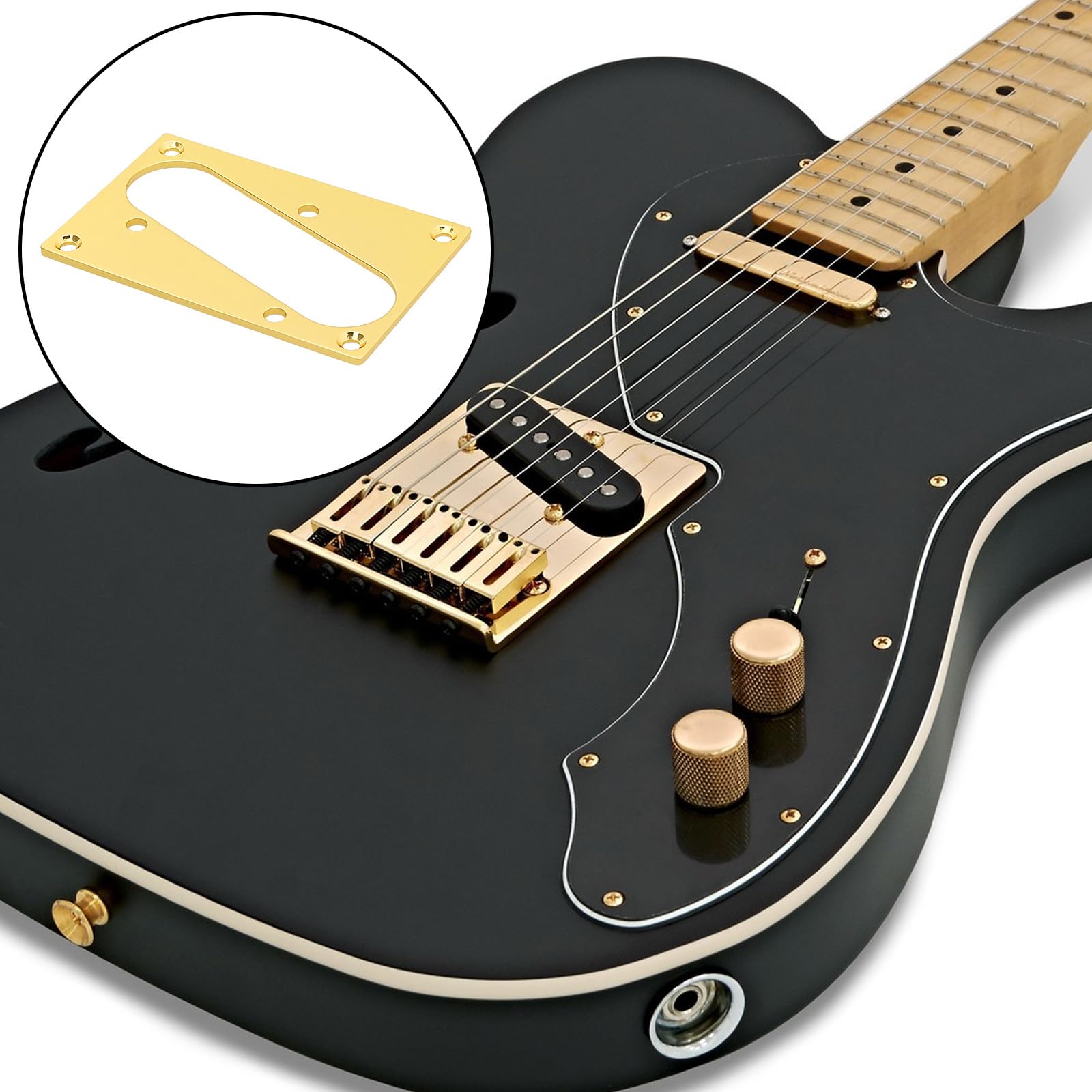 Briny River Guitar Bridge Pickup Mounting Frame Compatible with Telecaster Tele Guitars 77 x 50mm (Gold) - Image 2