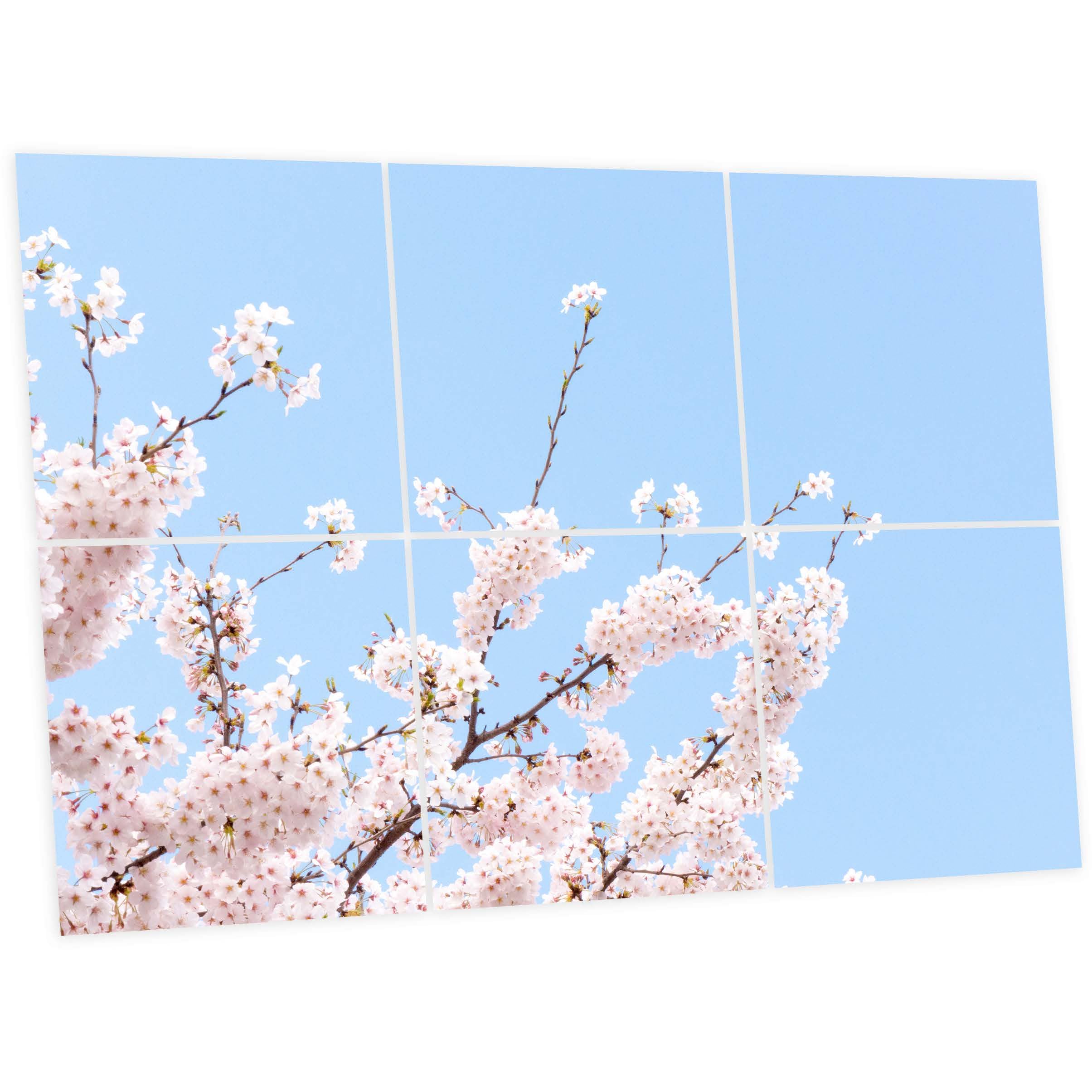 Générique Pack de 6 Dalles LED Imprimées 60x60 cm - Motif Fleurs de Ciel - Lumière Blanc Neutre 4000K - Panneaux Lumineux Plafond Bureau Salon Cuisine - Faciles à Installer