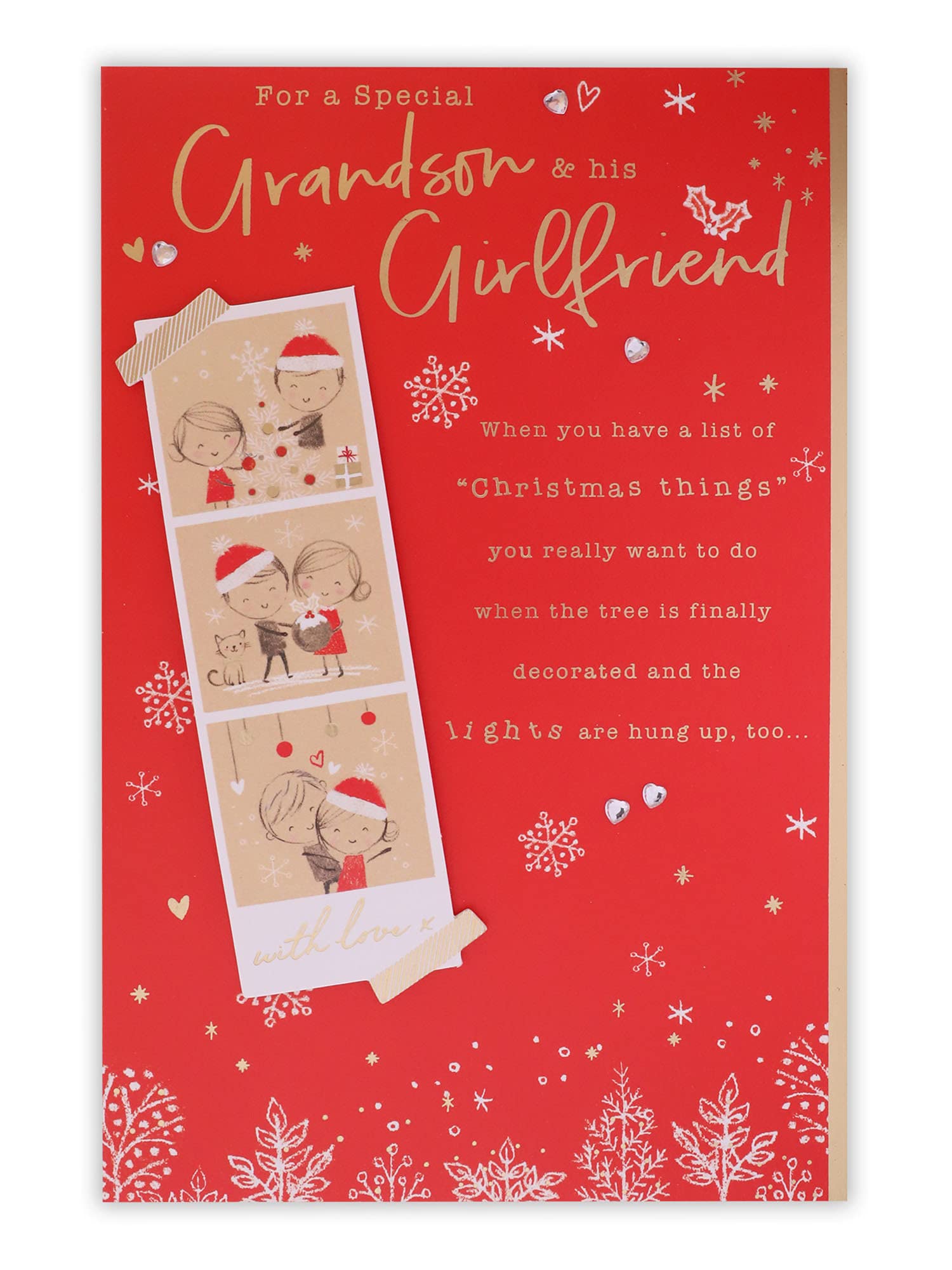 Clintons: Photo Grandson & Girlfriend Christmas Card, Multi-Colour, 155 x 235, 1170792