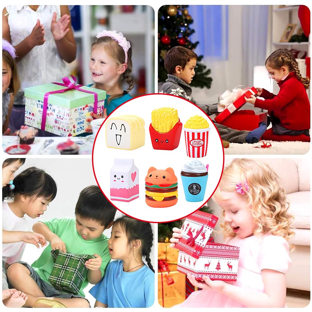 6 pcs Squishy Toys,Jumbo Snack Squishies,Stress Relief,Snack Anti Stress Toy,Donut Ice Cream Pop Corn Squeeze Toy for Kids and Adults - Image 4