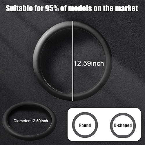 Miniatura 8 de JDDRY Protector de silicona para volante, ajuste universal (rojo, 1 unidad)