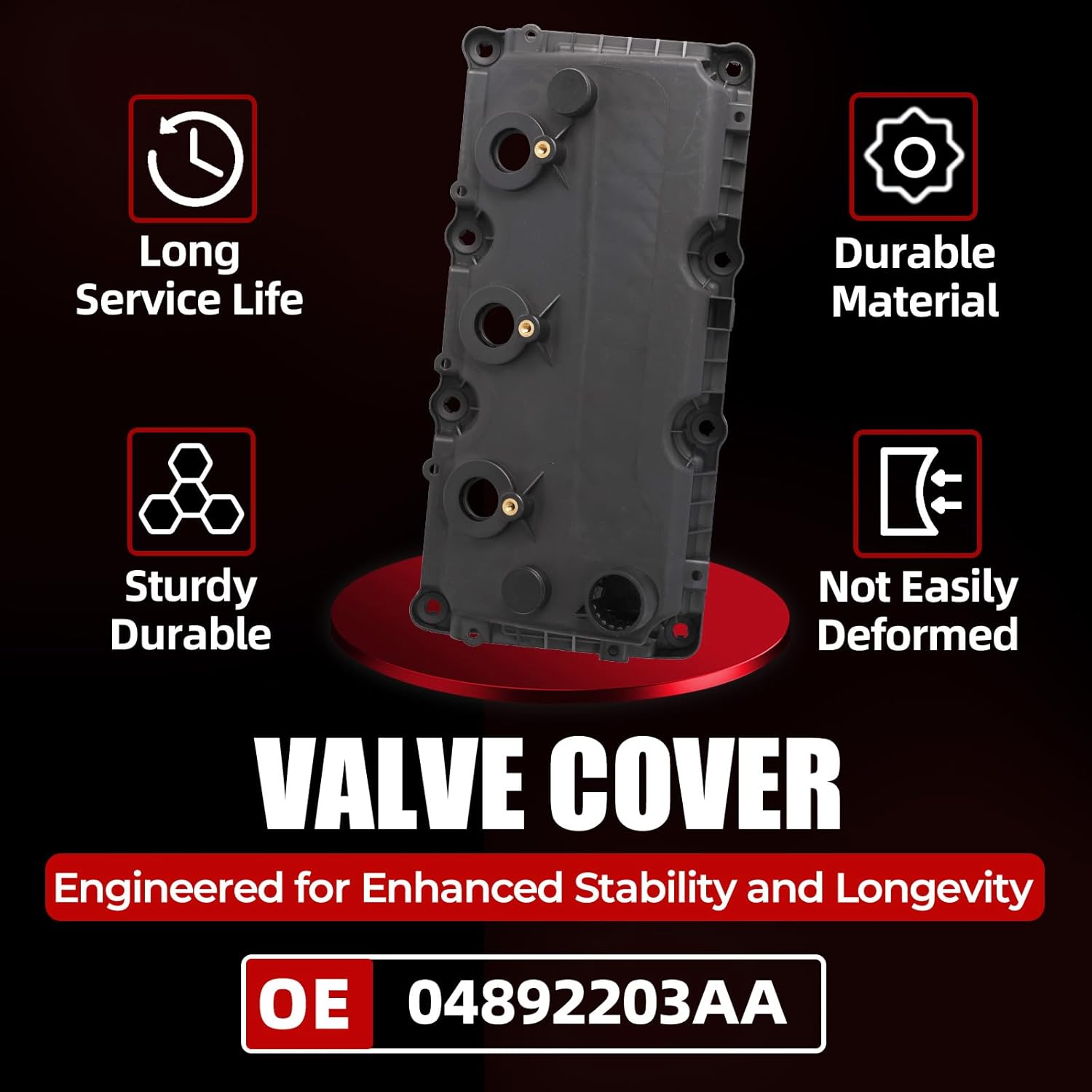 MITZONE Engine Valve Cover Left Side Compatible with 2007-2011 Chrysler 300 Pacifica Sebring Town & Country Dodge Avenger Challenger Journey Charger Magnum Nitro Grand Caravan Replace 04892203AA