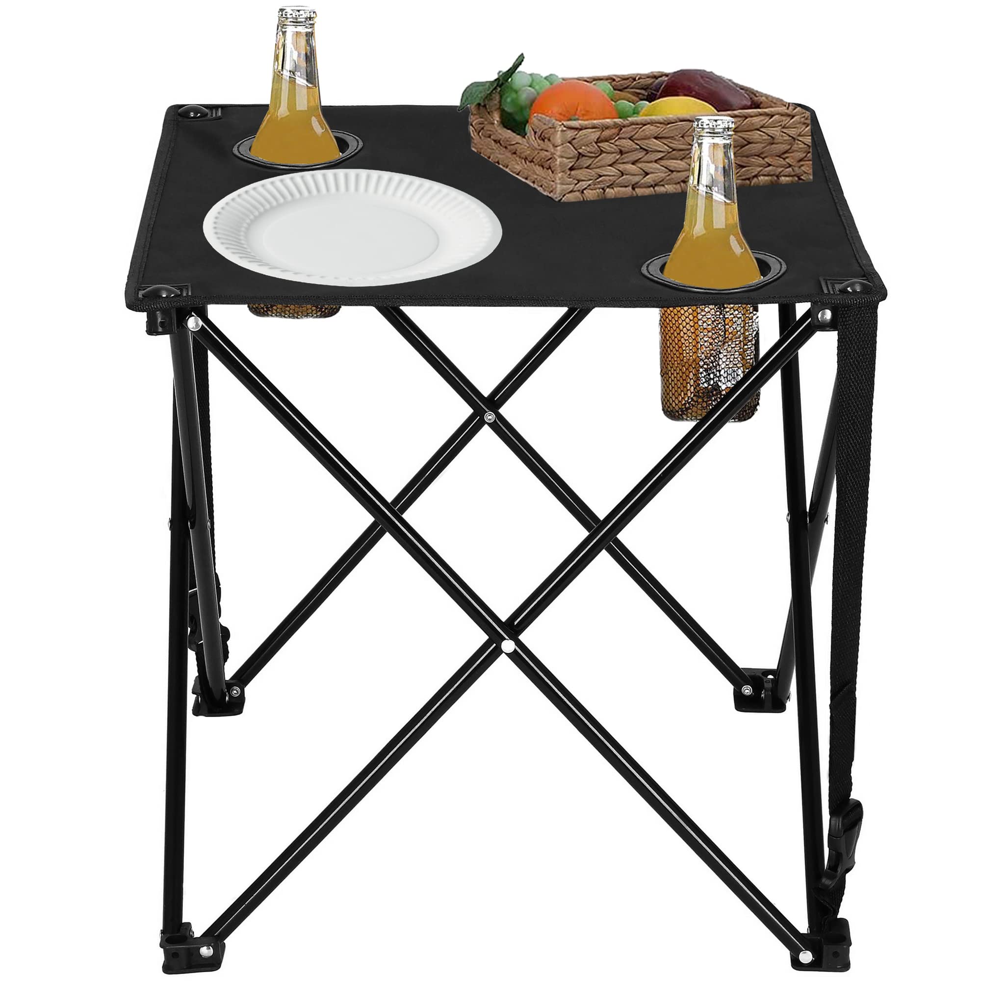 SPRINGOS Table pliante avec deux chaises - Table de camping pratique pour les déplacements, les festivals, les tables et les chaises pour la plage
