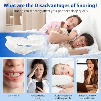 Custom Anti Snoring Devices for Sleep, Effective Anti Snoring Mouthpiece for Men Women, Soft Stop Snoring Mouth Guard, Snore Reducing Aids (Clear)