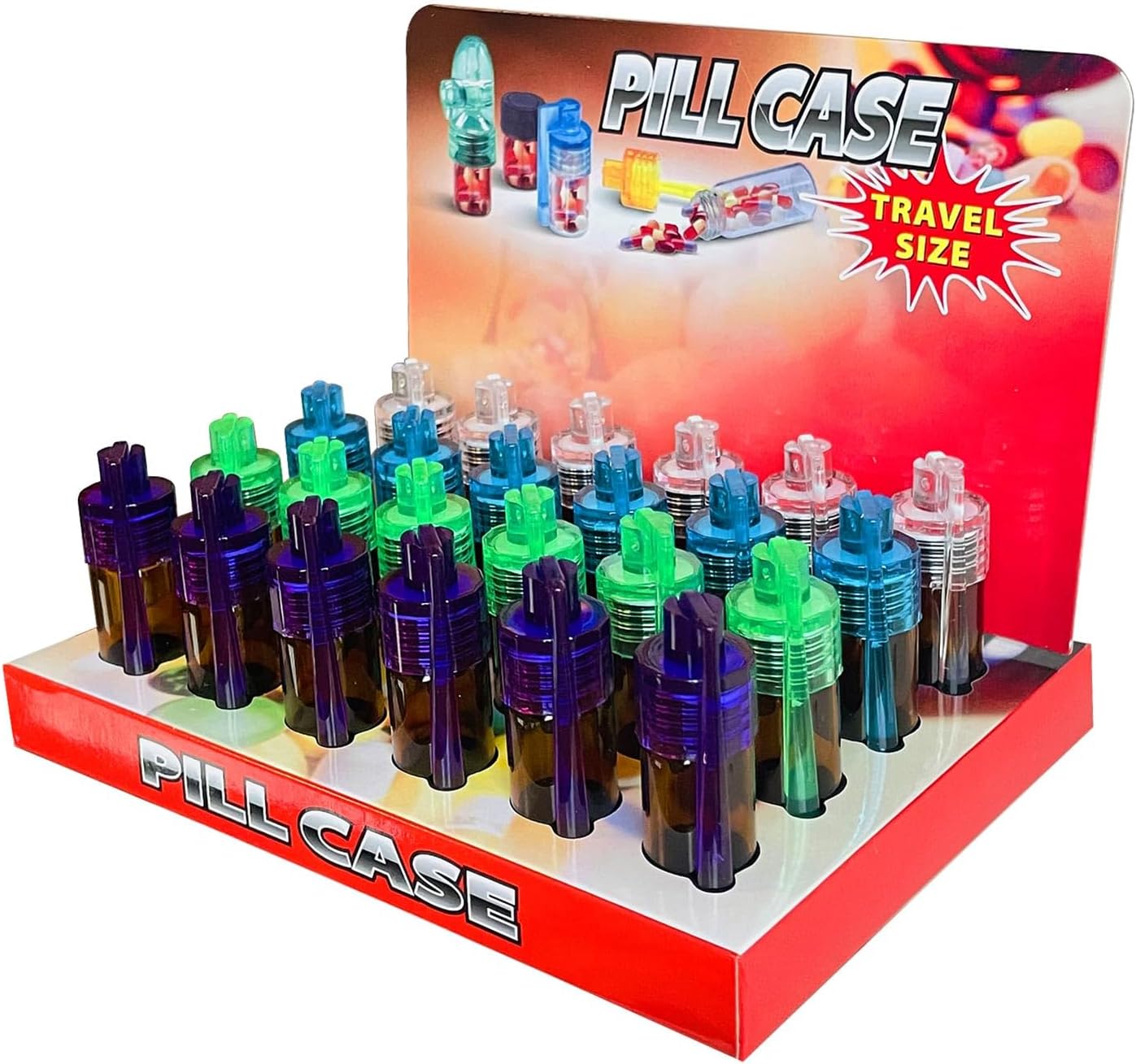 24-Pack Portable Spice Storage Bottles with Grinding Design for Camping, Travel, Picnic, and BBQ - Assorted Colors Size M(24 PACK)