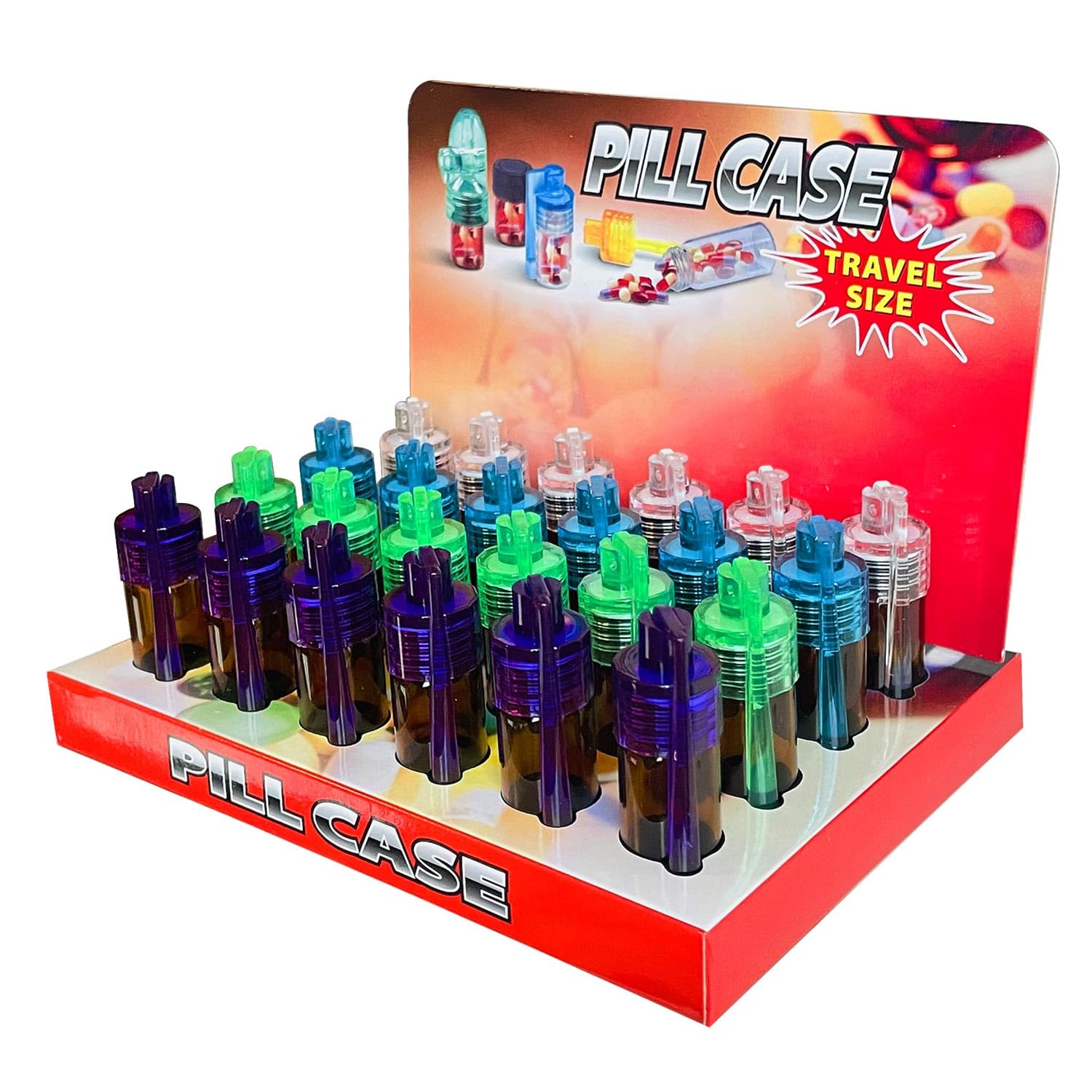 24-Pack Portable Spice Storage Bottles with Grinding Design for Camping, Travel, Picnic, and BBQ - Assorted Colors Size M(24 PACK)