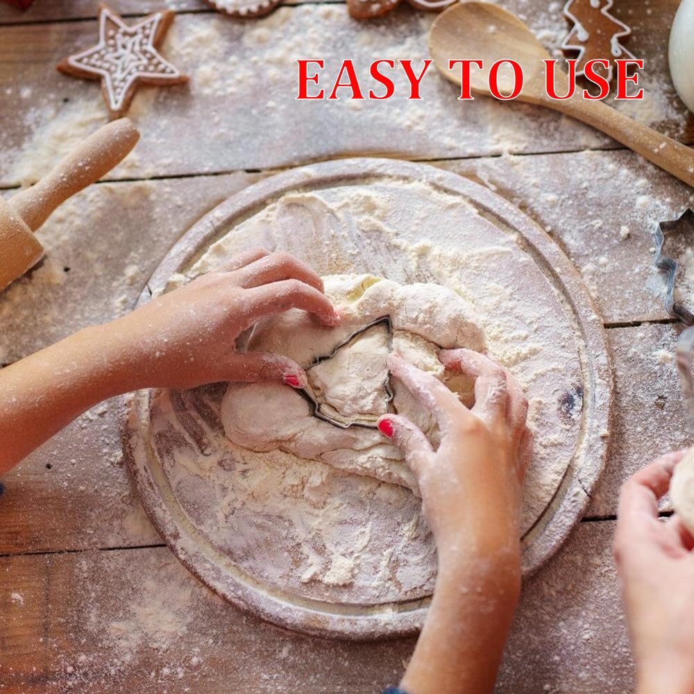 Świąteczne foremki do ciastek, 6 szt. świątecznych foremek do ciastek – bałwanek, choinka, piernikowy człowiek, laska cukrowa, płatek śniegu, łoś foremka na świąteczne zimowe pieczenie
