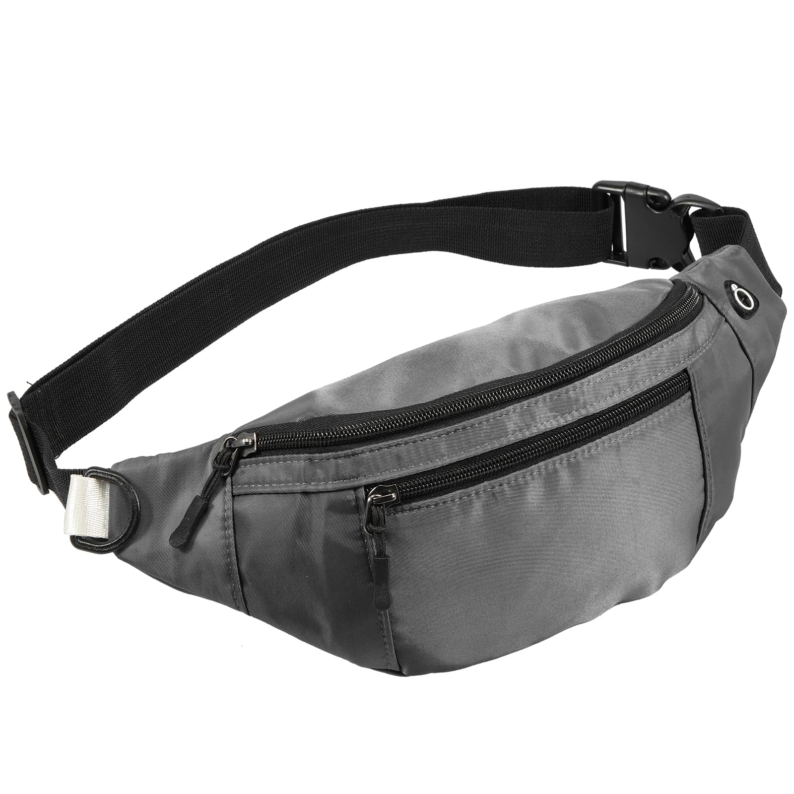 Bum Bag Crossbody Fanny Pack for Ladies Men Women Oxford Cloth Waterproof Waist Bag with Hidden Zipper Pockets Adjustable Strap for Sport Running Hiking Jogging Travel(Grey)