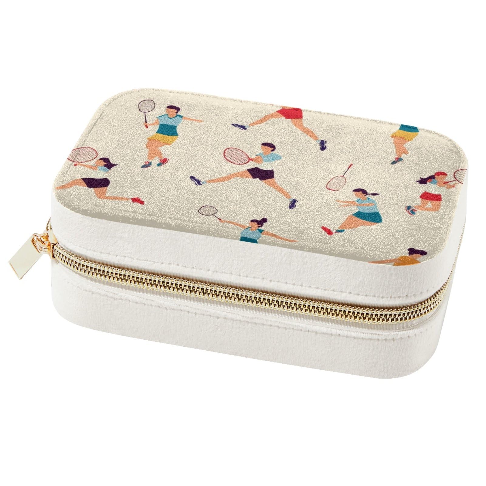 Boîte à bijoux badminton portable cadeau idéal pour joueuse de tennis